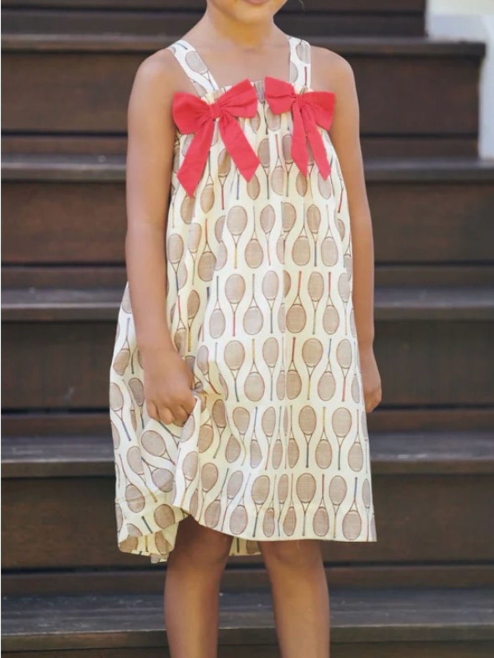 LIKE NEW!!  Pink Chicken Tennis Dress with red bows